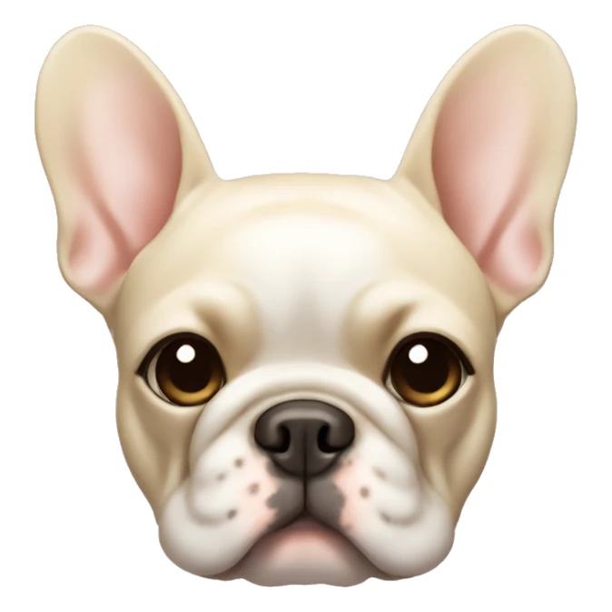 Cream color French bulldog face sticker