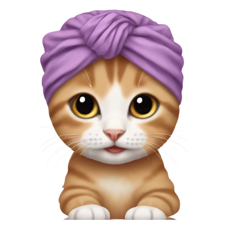 Baby kitten wearing a turban sticker