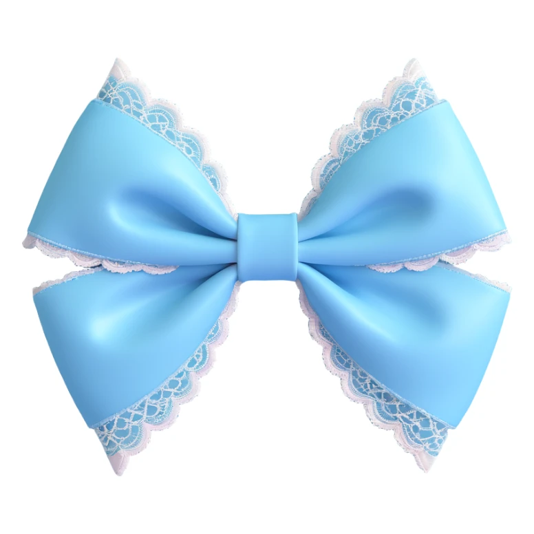 light blue coquette bow, vintage-inspired, lace trim, dainty, airy sticker
