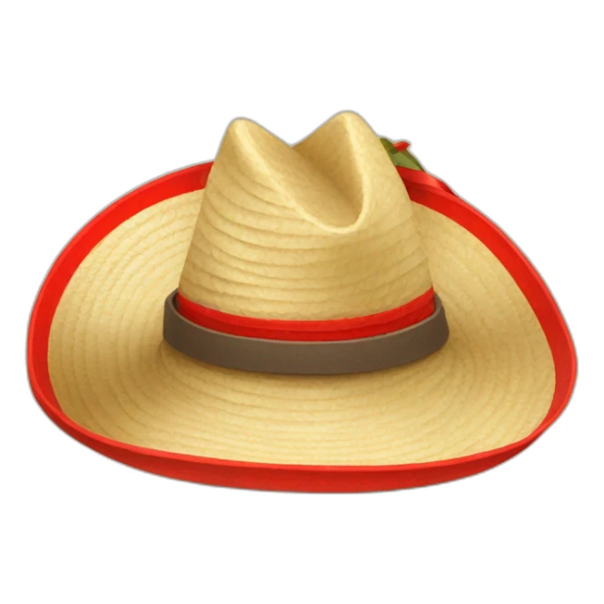 Sombrero de paja con una cinta roja sticker