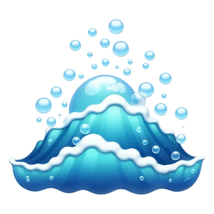 An ocean with a lot of bubbles errupting from it sticker