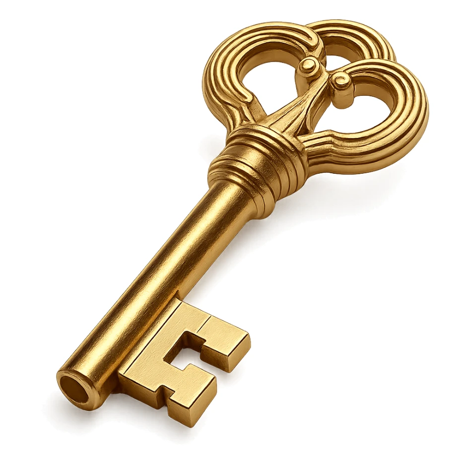 a gold key, elegant and vintage sticker