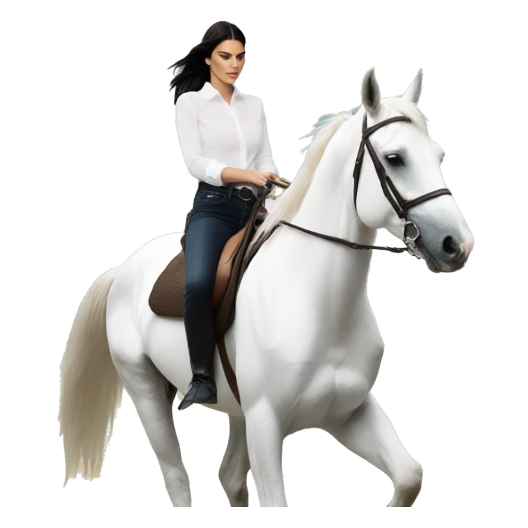 Kendall Jenner riding white horse sticker