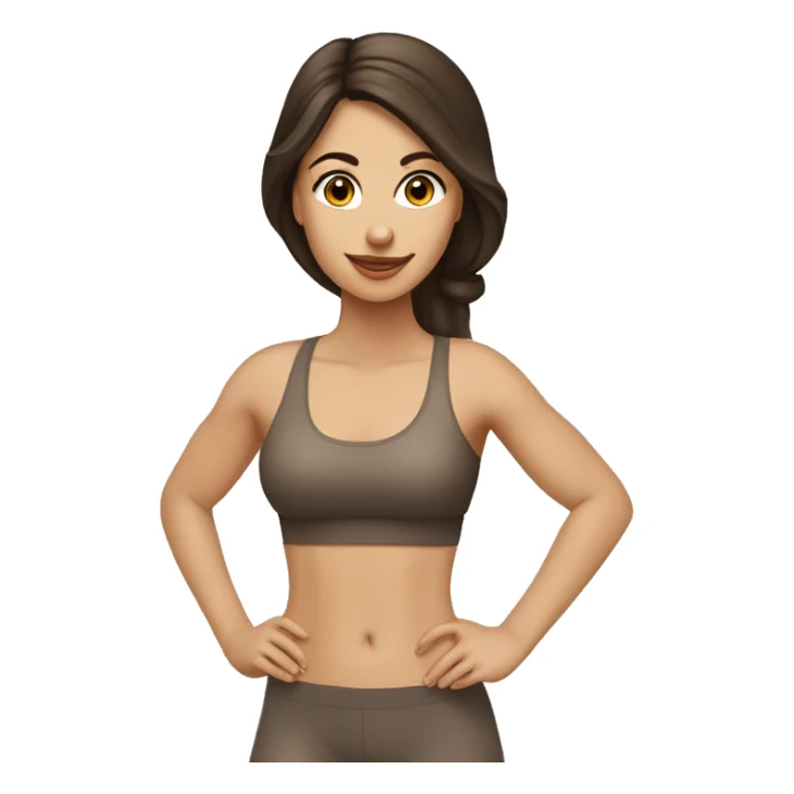 pretty brunette girl in gym with beige pilate set sticker
