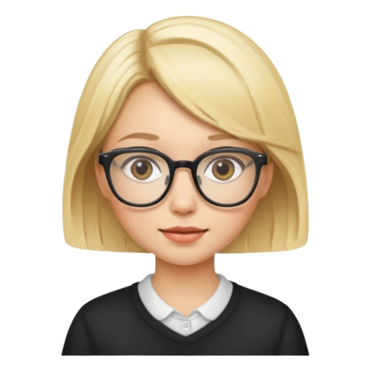 cute blonde girl with glasses sticker