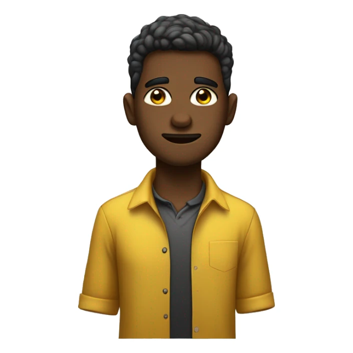 menino com cor beje cabelo preto olhos castanho e camisa amarela sticker