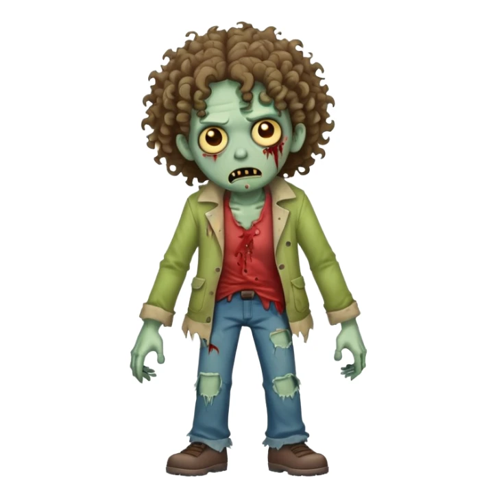 faça uma zombie de cabelo cacheado sticker