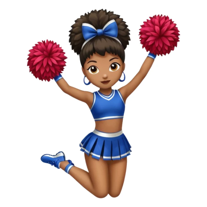 african american cheerleader pom pom sticker