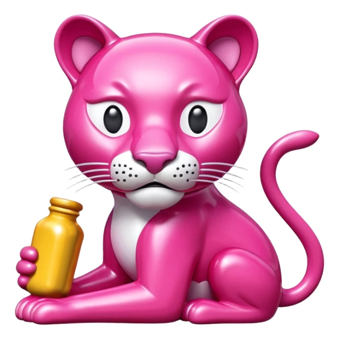 jeff koons style pink panther SPAM sculpture  sticker