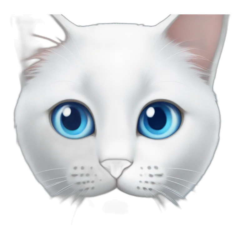 White cat with blue eyes have a party sticker