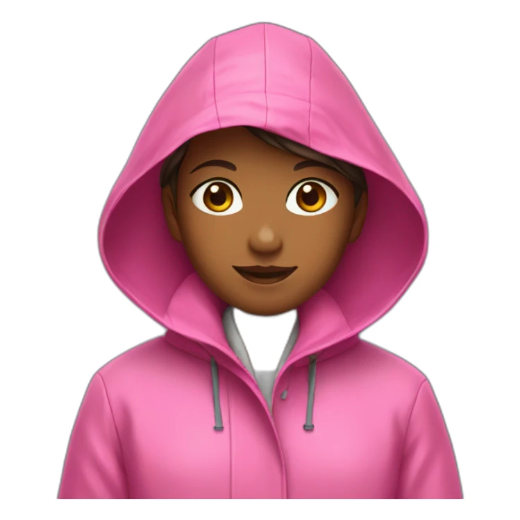 Girl with a pink raincoat sticker