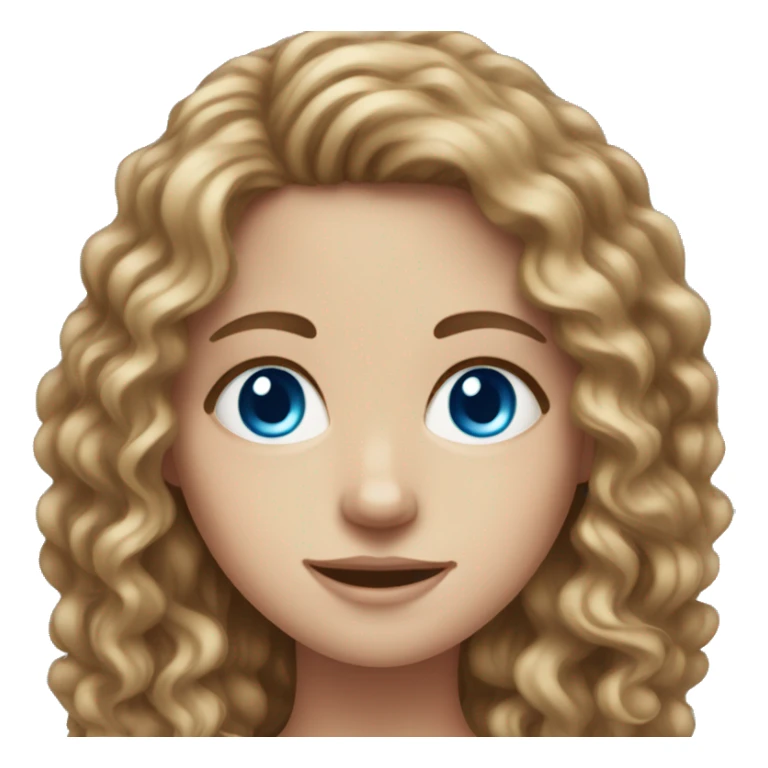 white girl with blue eyes and long curly brown hair  sticker