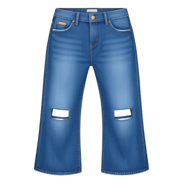 Baggy jeans with flared jeans No cut sticker