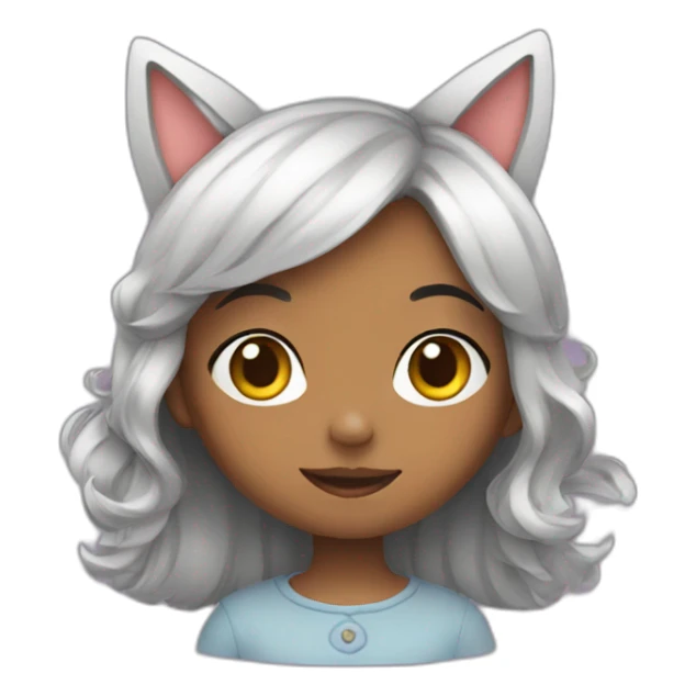 Cute little girl with cat ears sticker