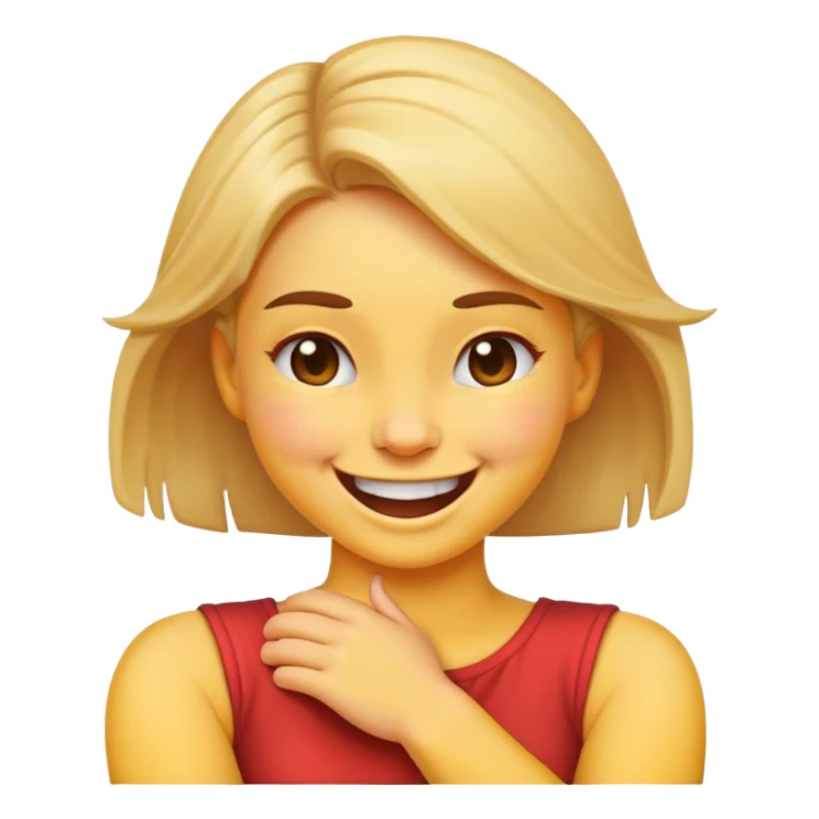 girl emoji with arms crossed on neck laughing sticker