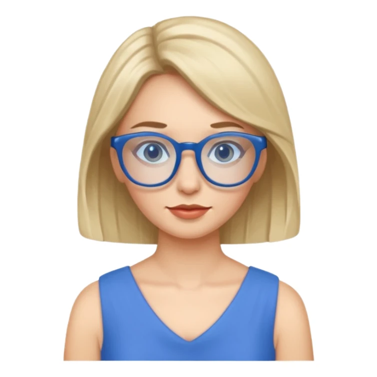 blue glasses and blue dressed woman sticker