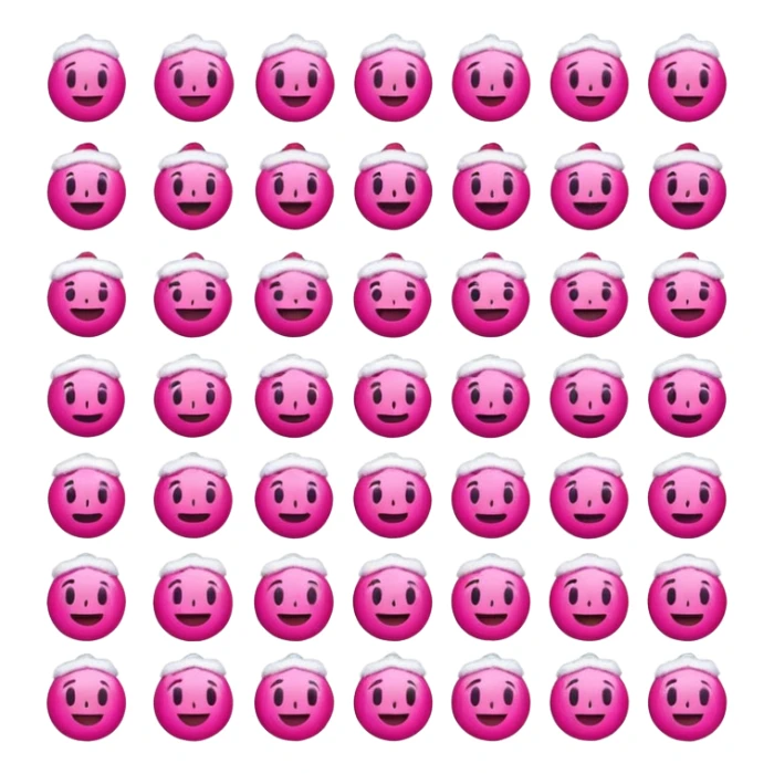 Cute pink Christmas and new years emojis sticker
