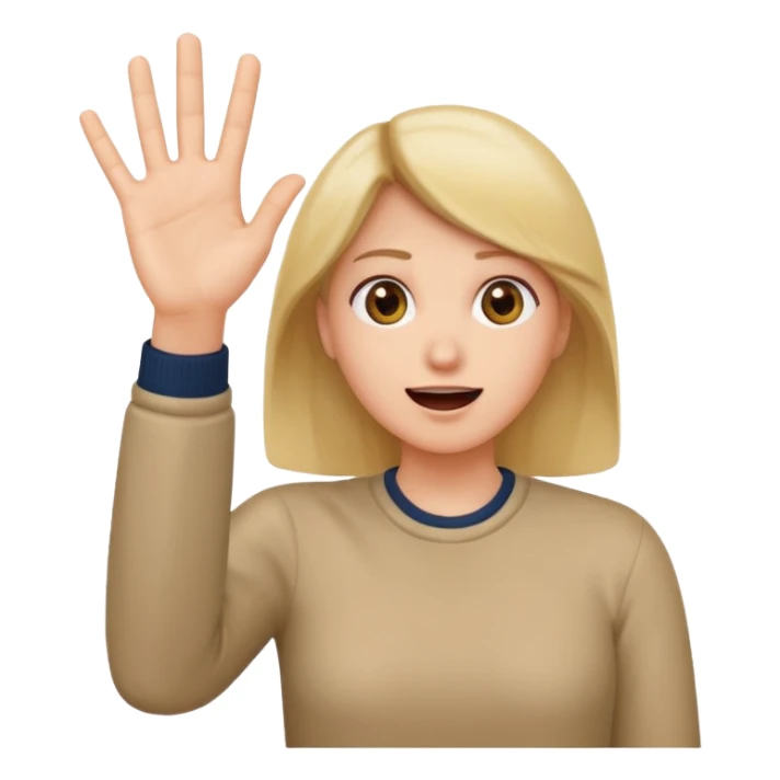 Shocked face with a light smile and a hand saying stop  sticker