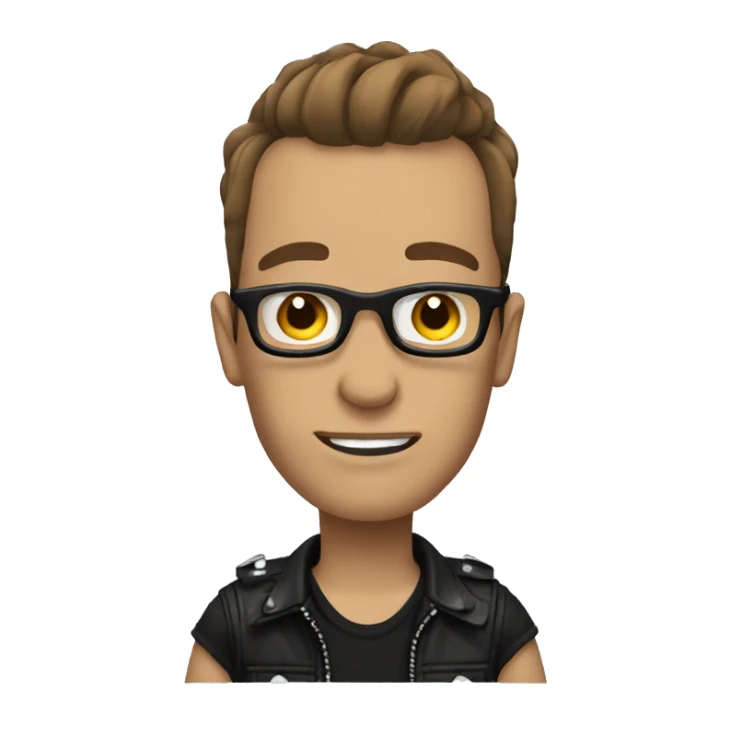 punk rocker with Short Brown Hair and glasses sticker