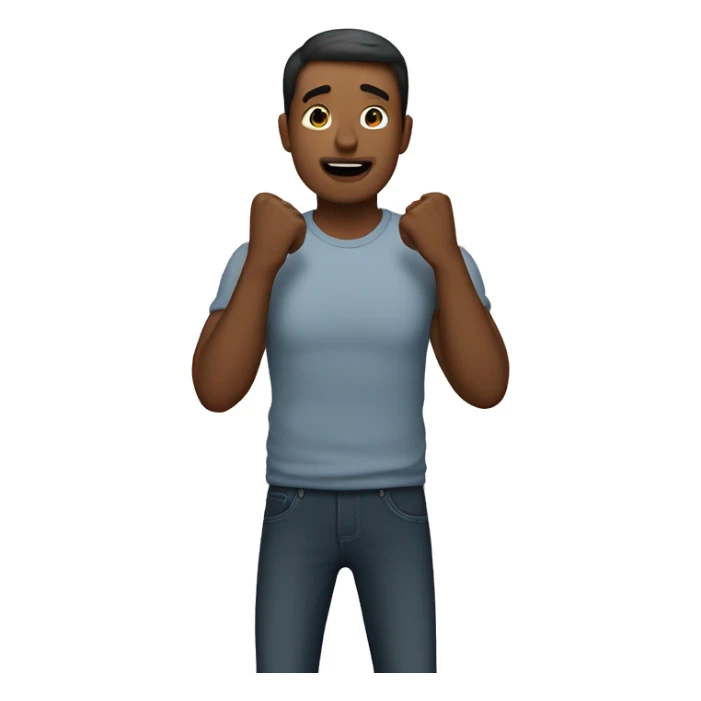 a man asking for hug by showing his arms sticker