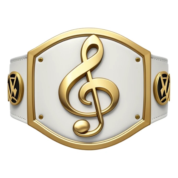 wwe championship belt white with music in the middle sticker