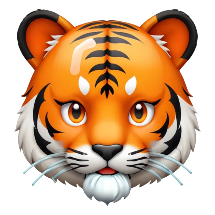 sick tiger face with thermometer and tissue for Twitch emote sticker