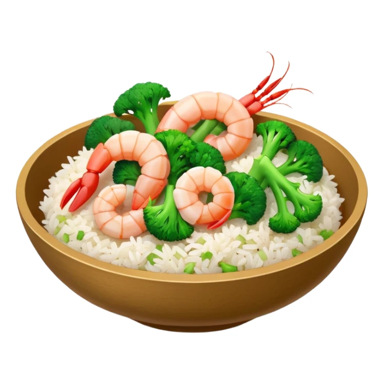 Shrimp and broccoli with white rice Chinese takeout sticker
