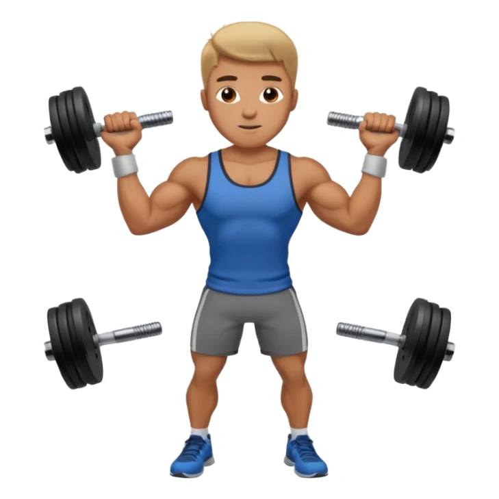 a man lifting dumbbell in gym  sticker