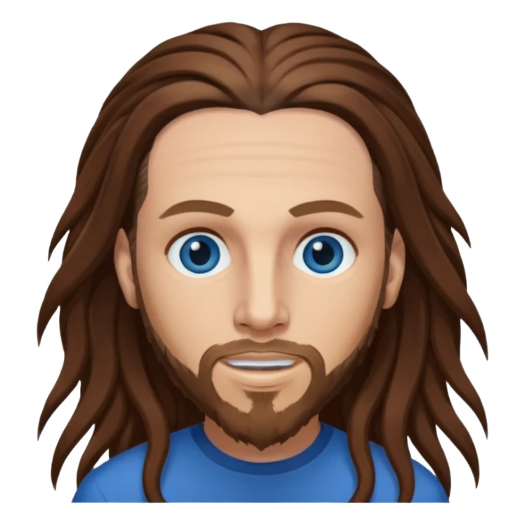 Brian Welch with blue eyes, long long brown hair sticker