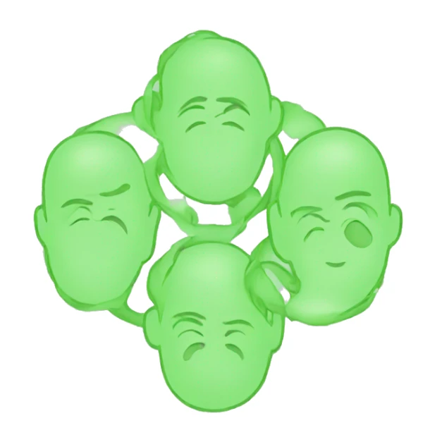 Four circles together, light green sticker