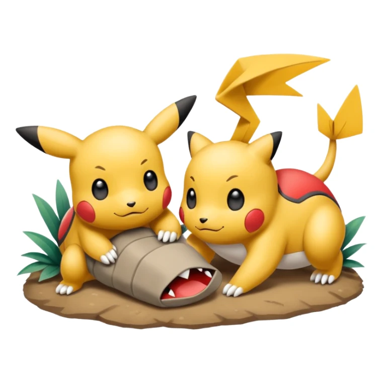 2 friendly pokemans one fell down and the other is helping the other get up  sticker