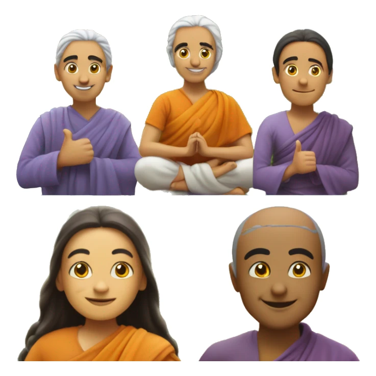 Create 5 Emoji's 1. Babaji Smile
2. Meditating Babaji
3. Wow Expression
4. OM Symbol
5. Thumbs Up Babaji emoji sticker