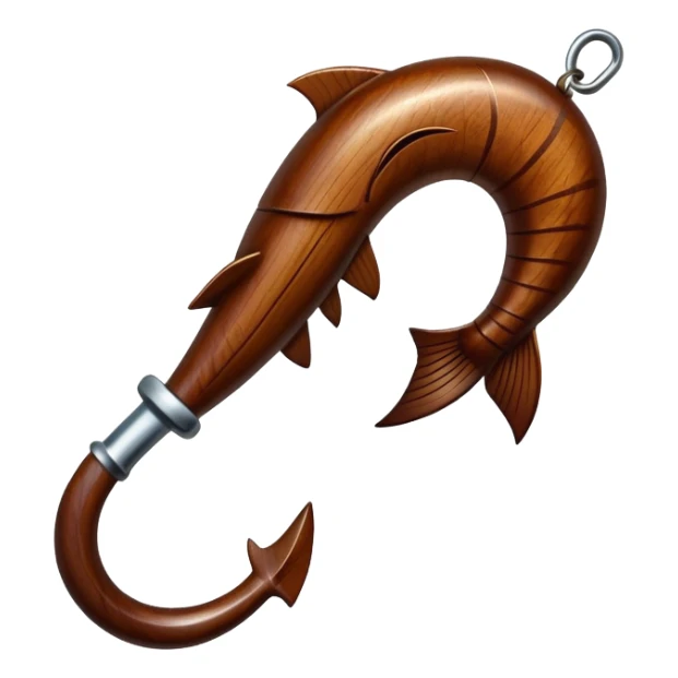 Hawaiian wooden fish hook sticker