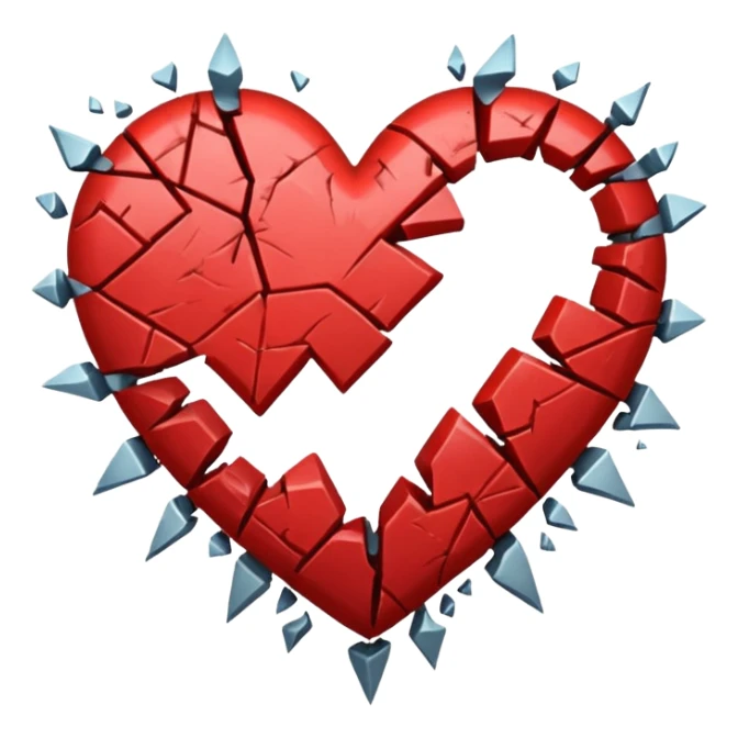 Heart slammed into the ground, cracks + shockwave sticker