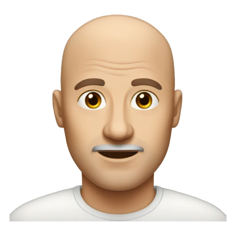 A bald man in the toiletter sticker
