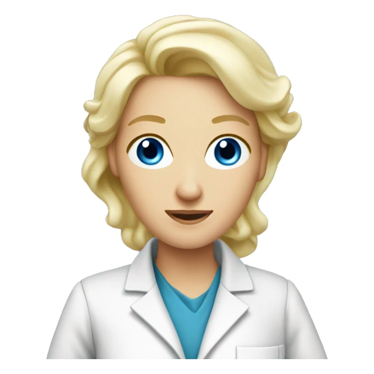 Blonde blue eyes Women scientist holding flask sticker