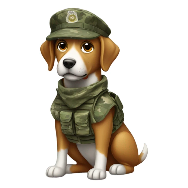 Dog in a military uniform  sticker