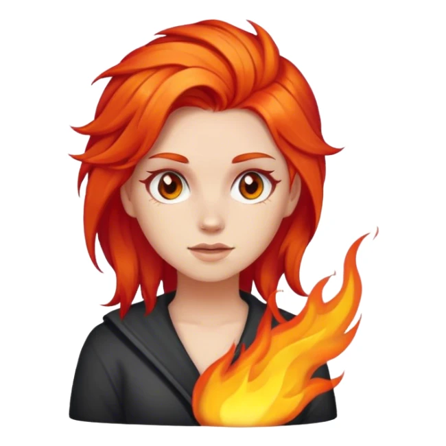 Girl with fire hair sticker