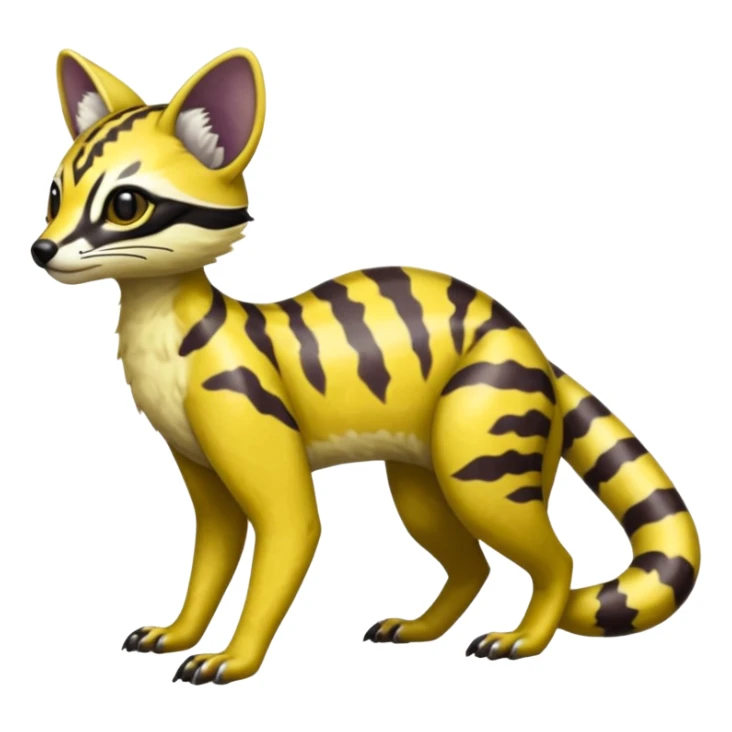 Rare realistic shiny warm-colored lush tropical exotic cute epic pretty beautiful handsome gorgeous aesthetic colorful vibrant Vernid-Protogen-Primagen-Wickerbeast-Genet-Trico-species-Fakemon-hybrid-creature by LiLaiRa, beautiful intricate markings, full body sticker