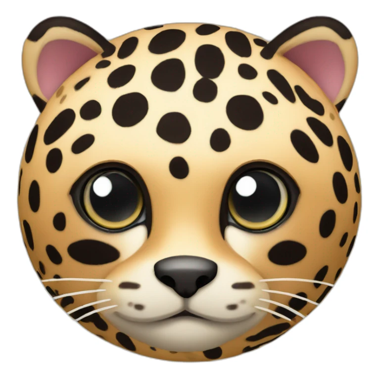 3d sphere with a cartoon Ocelot skin texture with big underdeveloped eyes sticker