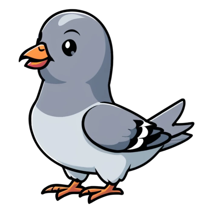 pigeon carefully parking a car in a parking spot sticker