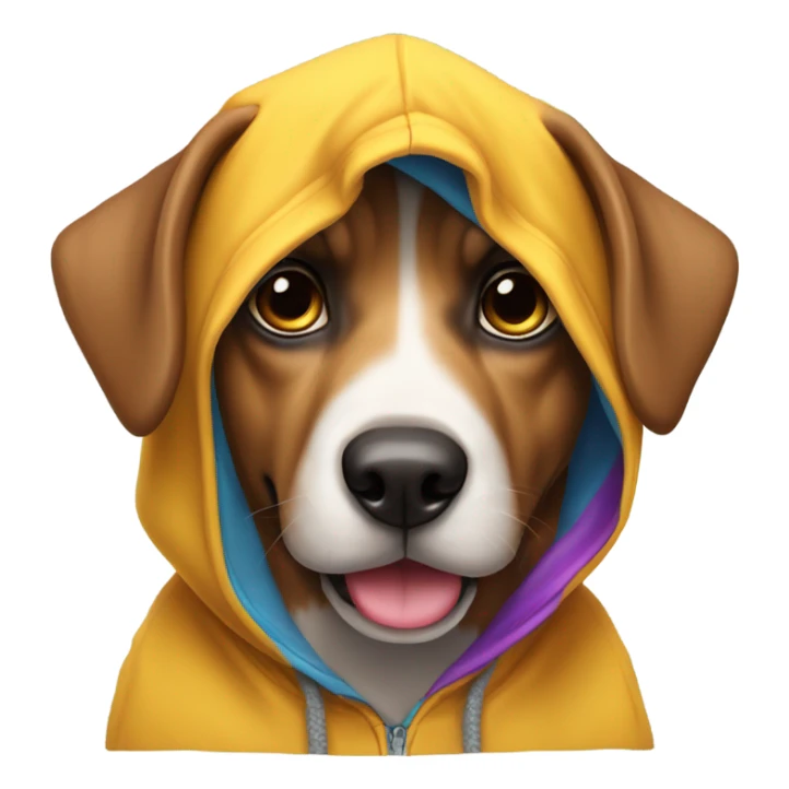 Dog wearing a hoodie sticker