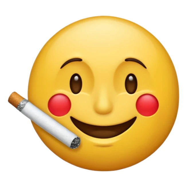 maak een emoji die een sigaret in zijn mond heeft sticker