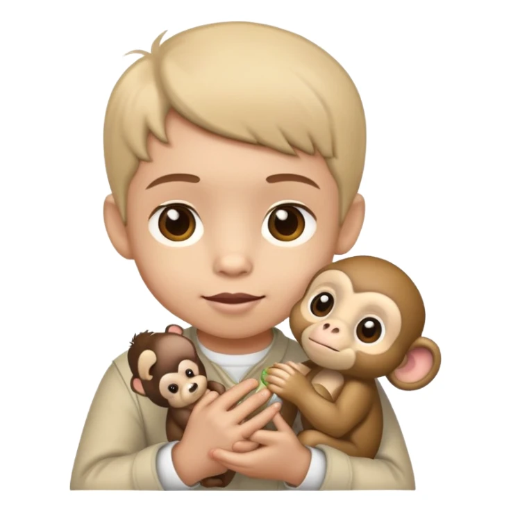child holding monkey sticker