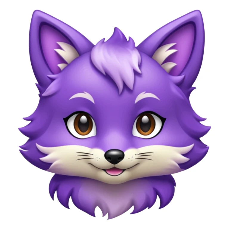 glitter purple and cian fox sticker