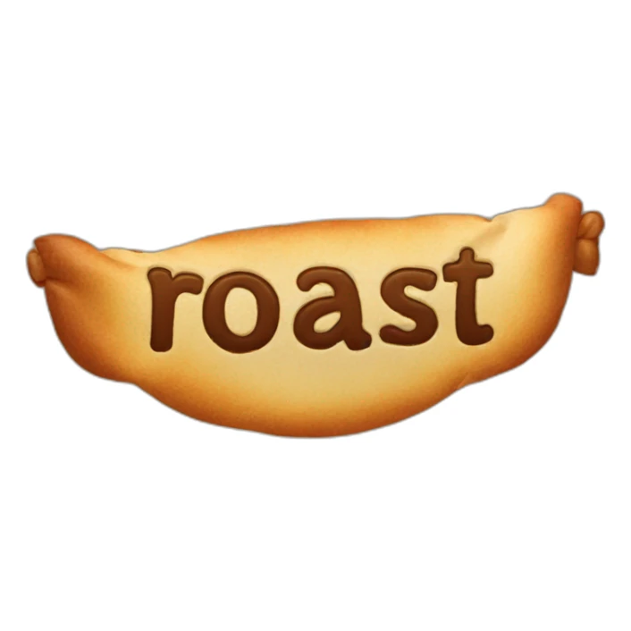 A banner spelling the word "Roast" sticker