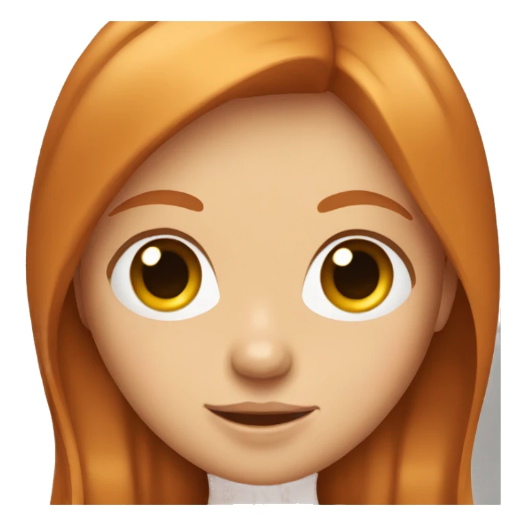 emoji ginger girl with brown eyes and straight hair sticker