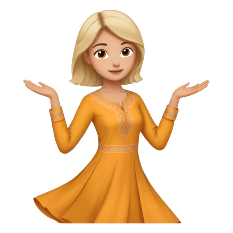 young woman in a kurta twirling sticker