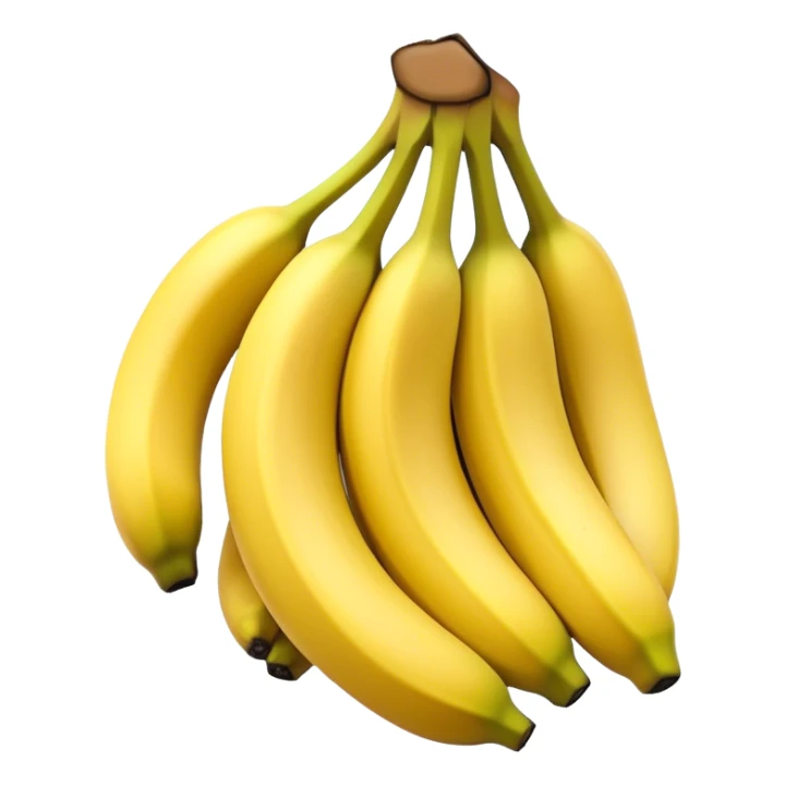 Cinematic bright yellow bananas, smooth peel with gentle curves, slightly ripened, stacked in a charming bunch, warm glowing background, soft and inviting. sticker