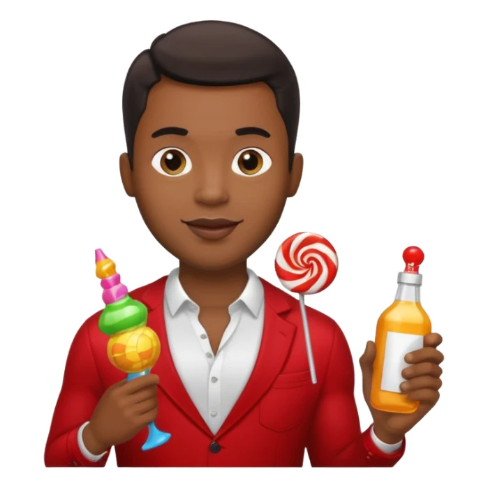Sexy black man hold a bottle and a lollipop sticker